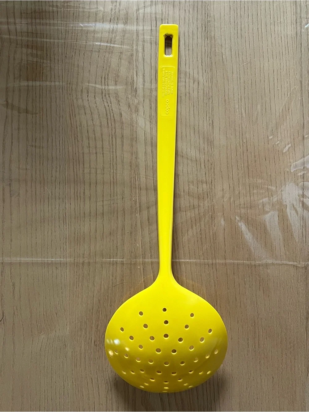 Vintage Copco Melamine Slotted Spoon Strainer Ladle YELLOW Butter Mom